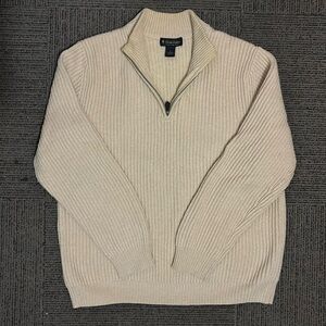 Men’s Brooks Brothers XL Scottish Lambswool Ribbed Quarterzip sweater